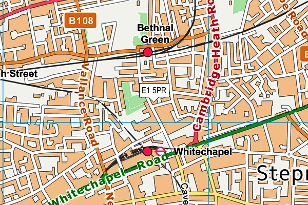 E1 5PR map - OS VectorMap District (Ordnance Survey)