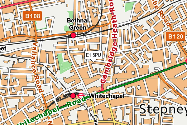 E1 5PU map - OS VectorMap District (Ordnance Survey)