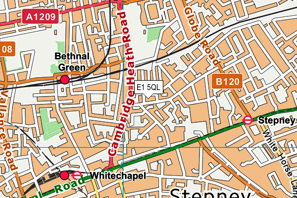 E1 5QL map - OS VectorMap District (Ordnance Survey)