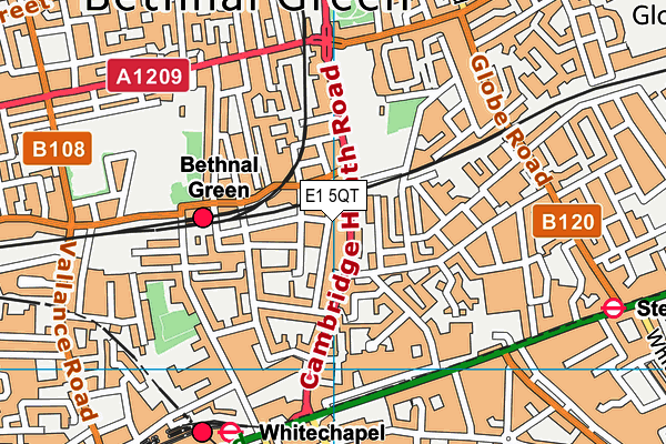 E1 5QT map - OS VectorMap District (Ordnance Survey)