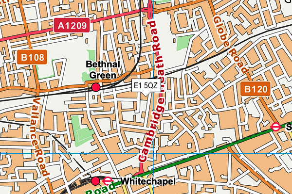 E1 5QZ map - OS VectorMap District (Ordnance Survey)