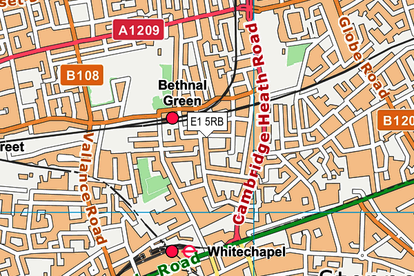 E1 5RB map - OS VectorMap District (Ordnance Survey)