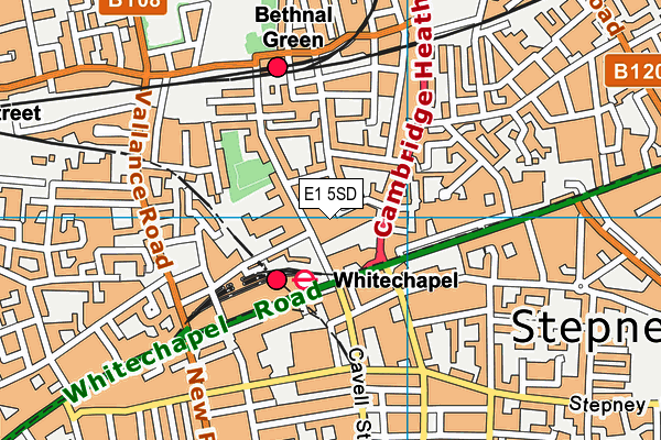 E1 5SD map - OS VectorMap District (Ordnance Survey)