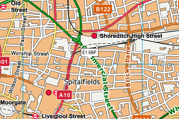 E1 6BP map - OS VectorMap District (Ordnance Survey)