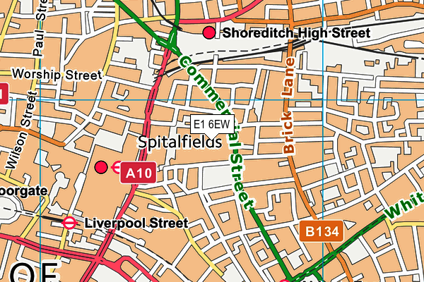 E1 6EW map - OS VectorMap District (Ordnance Survey)