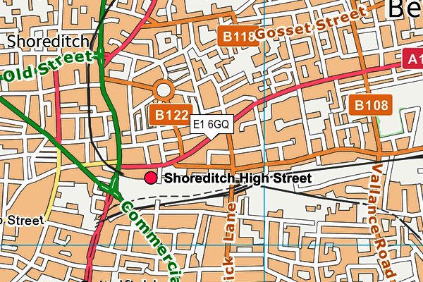 E1 6GQ map - OS VectorMap District (Ordnance Survey)