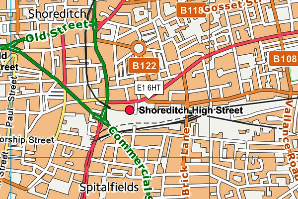 E1 6HT map - OS VectorMap District (Ordnance Survey)