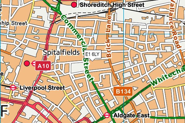 E1 6LY map - OS VectorMap District (Ordnance Survey)