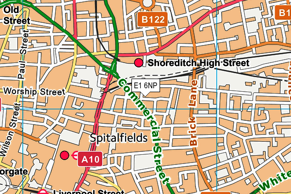 E1 6NP map - OS VectorMap District (Ordnance Survey)