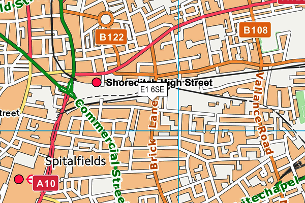 E1 6SE map - OS VectorMap District (Ordnance Survey)