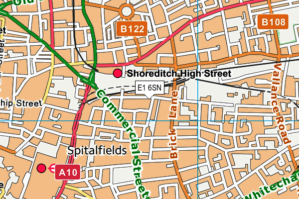 E1 6SN map - OS VectorMap District (Ordnance Survey)