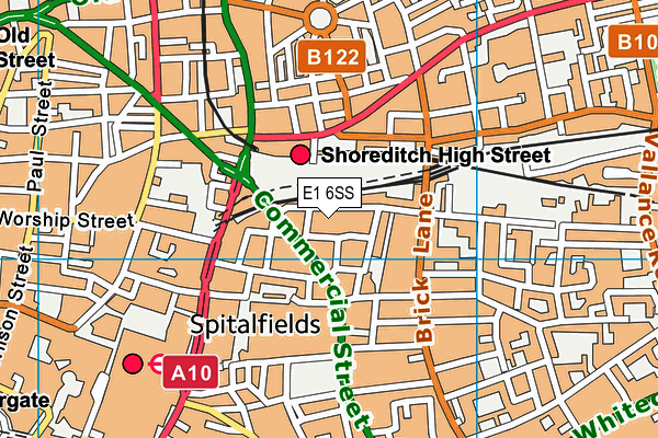 E1 6SS map - OS VectorMap District (Ordnance Survey)