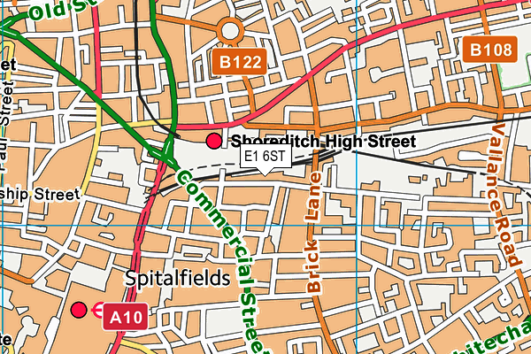 E1 6ST map - OS VectorMap District (Ordnance Survey)