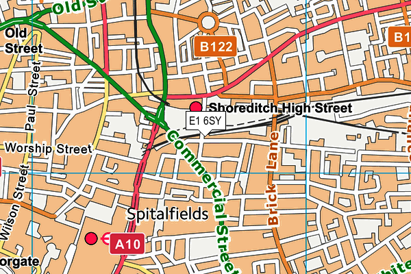 E1 6SY map - OS VectorMap District (Ordnance Survey)