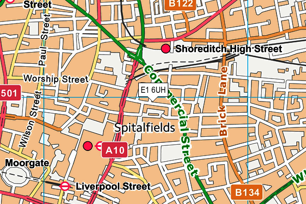 E1 6UH map - OS VectorMap District (Ordnance Survey)