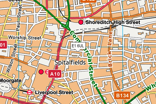 E1 6UL map - OS VectorMap District (Ordnance Survey)