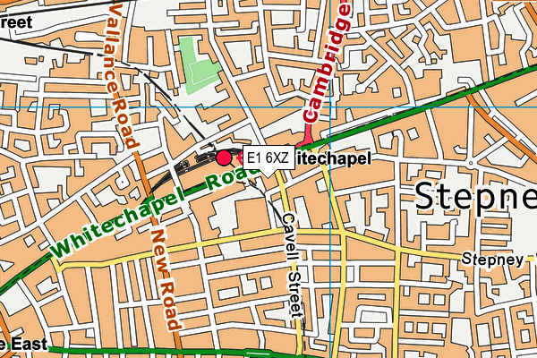 E1 6XZ map - OS VectorMap District (Ordnance Survey)