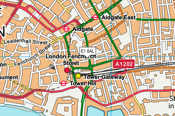 Fit4less (London Tower Hill) (Closed) map (E1 8AL) - OS VectorMap District (Ordnance Survey)