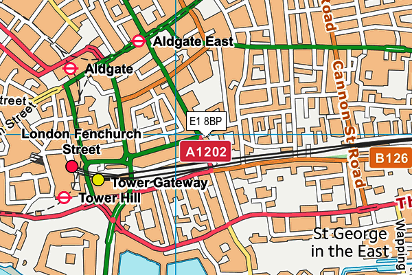 Urbanfitness London (Aldgate) map (E1 8BP) - OS VectorMap District (Ordnance Survey)