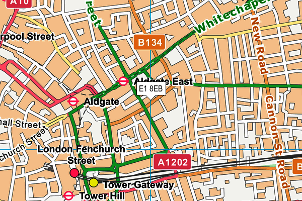 E1 8EB map - OS VectorMap District (Ordnance Survey)