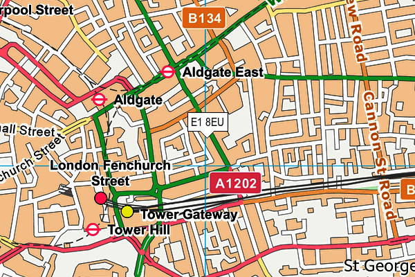 E1 8EU map - OS VectorMap District (Ordnance Survey)