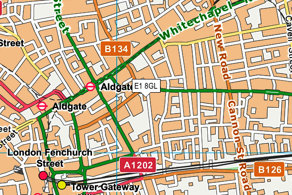 E1 8GL map - OS VectorMap District (Ordnance Survey)