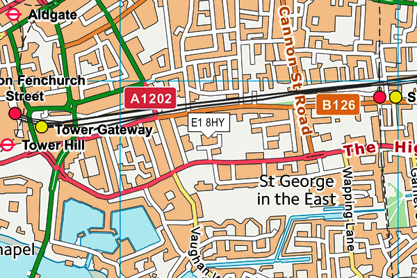 St Paul's Whitechapel Church of England Primary School map (E1 8HY) - OS VectorMap District (Ordnance Survey)