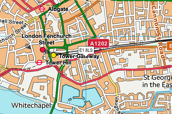 E1 8LS map - OS VectorMap District (Ordnance Survey)