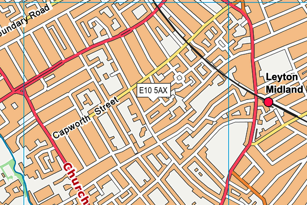 E10 5AX map - OS VectorMap District (Ordnance Survey)