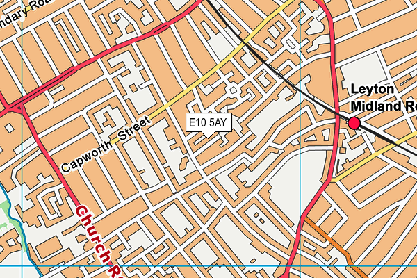 E10 5AY map - OS VectorMap District (Ordnance Survey)
