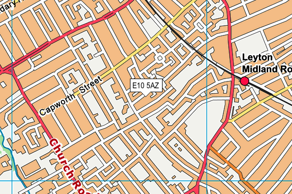 E10 5AZ map - OS VectorMap District (Ordnance Survey)