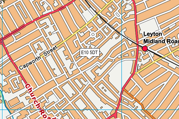 E10 5DT map - OS VectorMap District (Ordnance Survey)