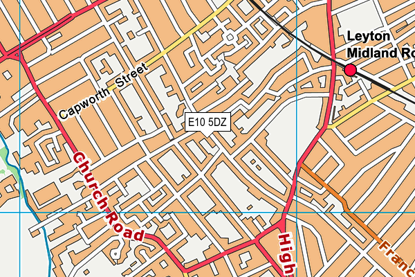 E10 5DZ map - OS VectorMap District (Ordnance Survey)