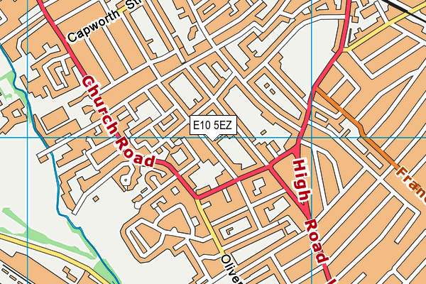 E10 5EZ map - OS VectorMap District (Ordnance Survey)
