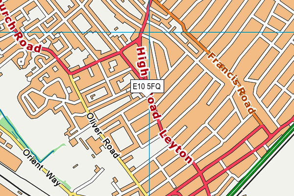 E10 5FQ map - OS VectorMap District (Ordnance Survey)