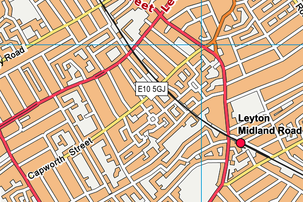 E10 5GJ map - OS VectorMap District (Ordnance Survey)