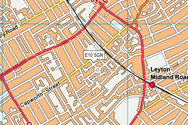 E10 5GN map - OS VectorMap District (Ordnance Survey)