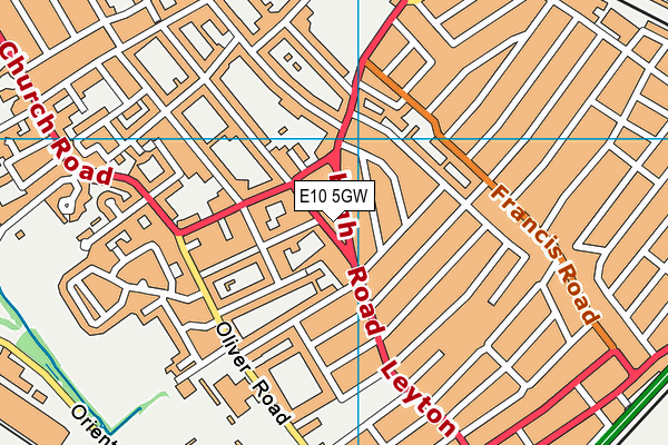 E10 5GW map - OS VectorMap District (Ordnance Survey)