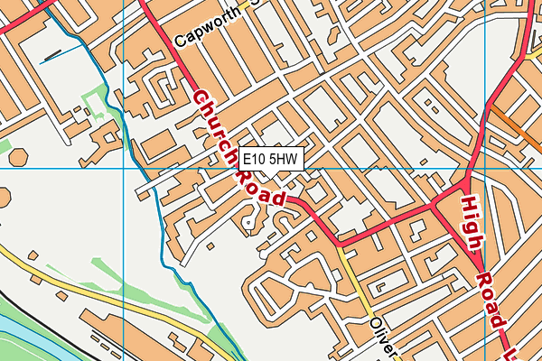 E10 5HW map - OS VectorMap District (Ordnance Survey)
