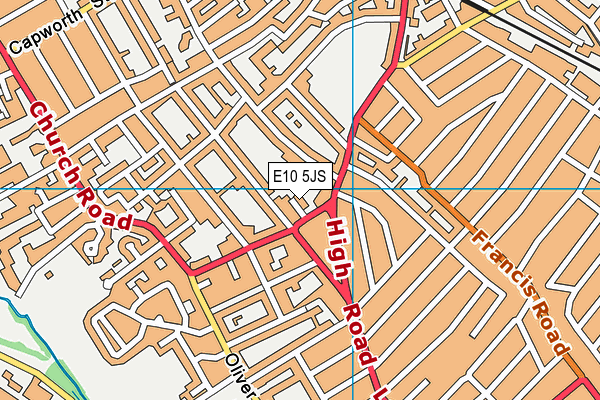 E10 5JS map - OS VectorMap District (Ordnance Survey)