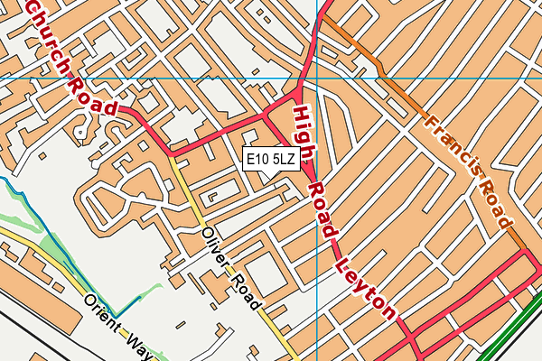 E10 5LZ map - OS VectorMap District (Ordnance Survey)