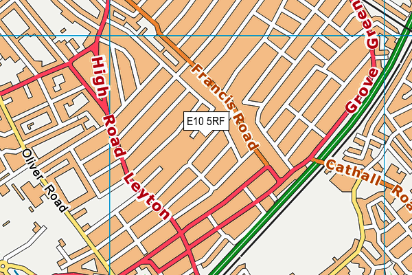 E10 5RF map - OS VectorMap District (Ordnance Survey)