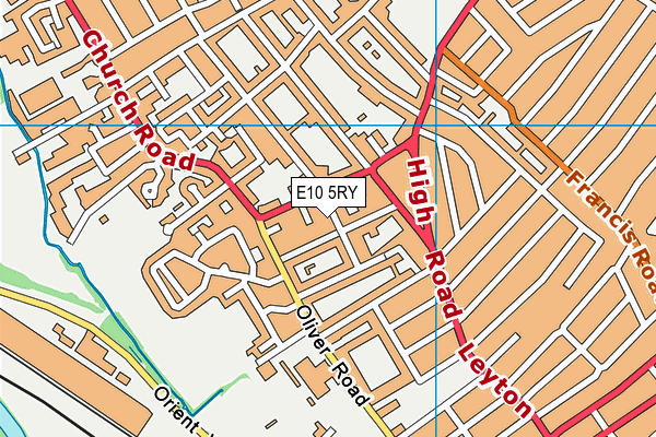 E10 5RY map - OS VectorMap District (Ordnance Survey)