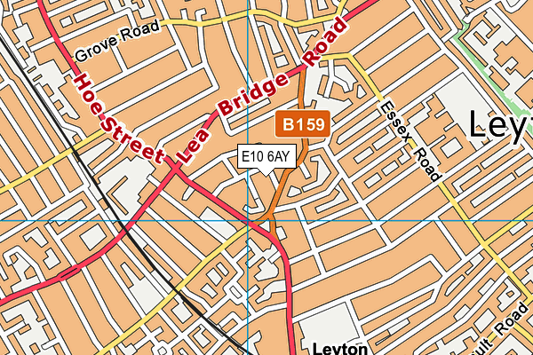 E10 6AY map - OS VectorMap District (Ordnance Survey)