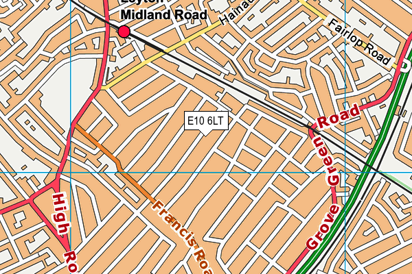 E10 6LT map - OS VectorMap District (Ordnance Survey)