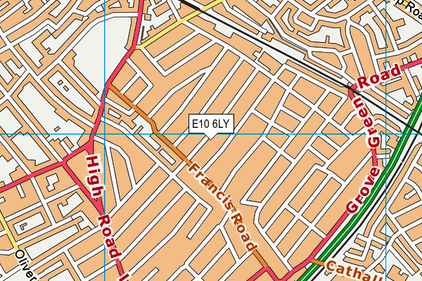 E10 6LY map - OS VectorMap District (Ordnance Survey)