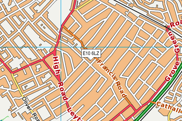 E10 6LZ map - OS VectorMap District (Ordnance Survey)