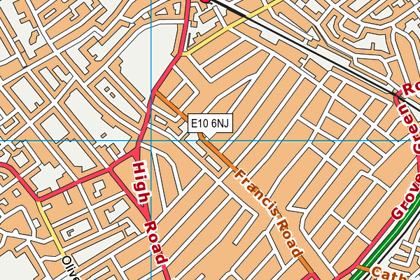E10 6NJ map - OS VectorMap District (Ordnance Survey)