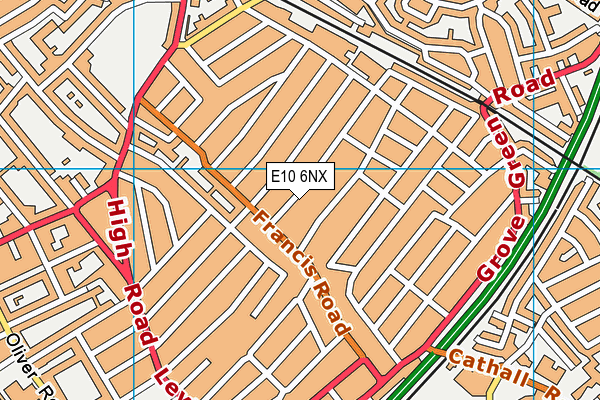 E10 6NX map - OS VectorMap District (Ordnance Survey)