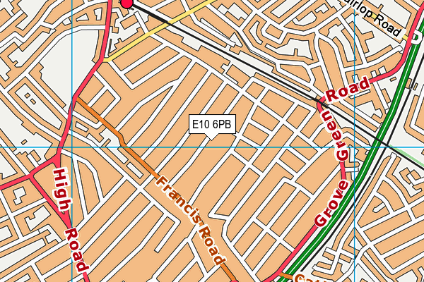 E10 6PB map - OS VectorMap District (Ordnance Survey)